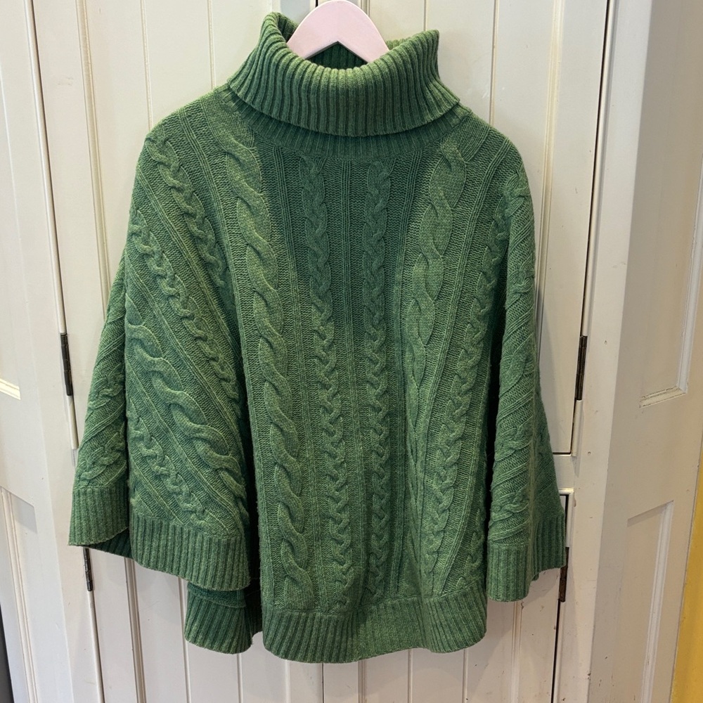 Esprit Kelly Green Cable Knit Turtleneck Sweater